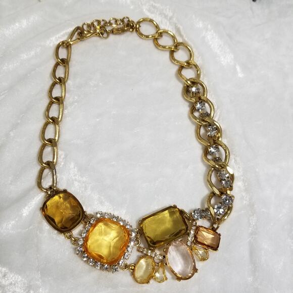 T gold tone large link chain statement necklace 1.1359 - Picture 1 of 16